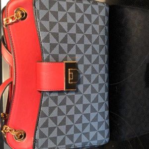 Red and black shoulder bag